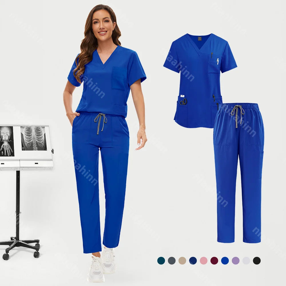 Hot Sale Nurse Scrubs Set Women Anti Wrinkle Washable Soft Hospital Uniform Medical Scrubs Women Scrubs Sets Medical Accessories - Dhavinci