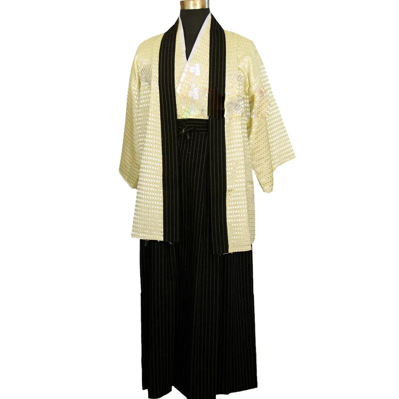 Japones Kimono Man Japanese Traditional Dress Yukata Stage Dance Costume Hombres Quimono Men Samurai Clothing National Robe - Dhavinci