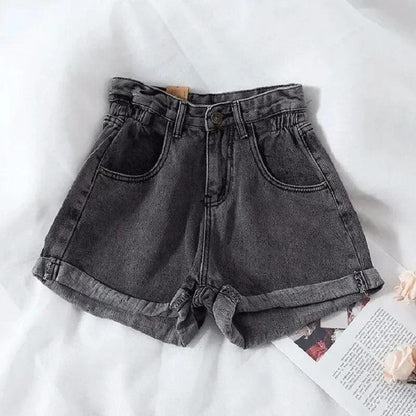 Korean Retro High-Waist Loose Denim Shorts for Women | Summer Casual Hot Pants - Dhavinci