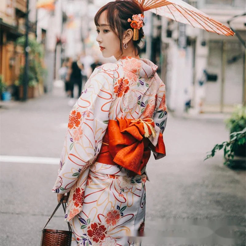 Japanese kimono female formal dress modified pink will wear Japanese yukata and wind photo god girl photography clothing - Dhavinci