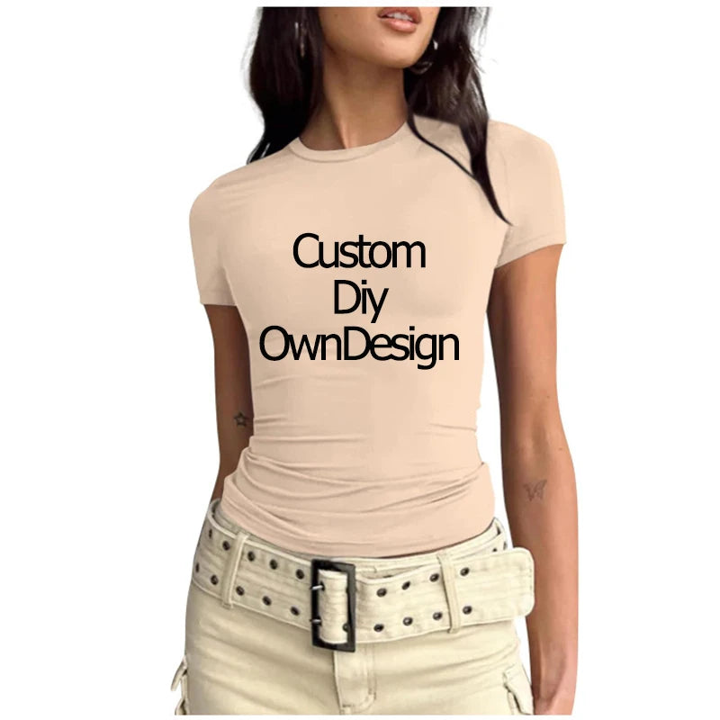 Custom Print DIY Women’s T-Shirt | Slim Fit O-Neck Casual Streetwear - Dhavinci