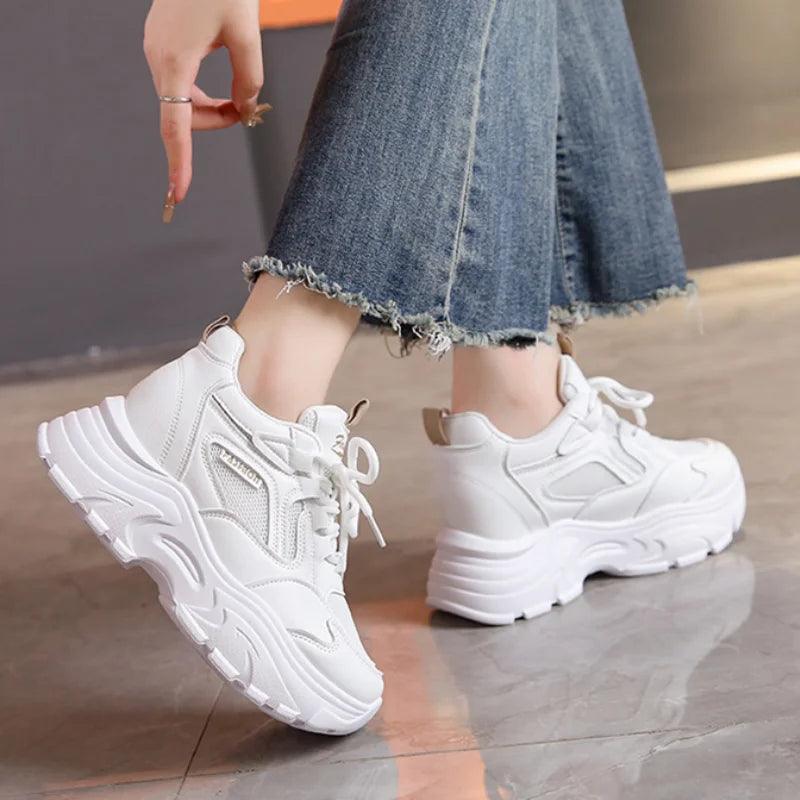 Chunky Platform Sneakers for Women | Breathable Mesh Autumn Sports Shoes - Dhavinci