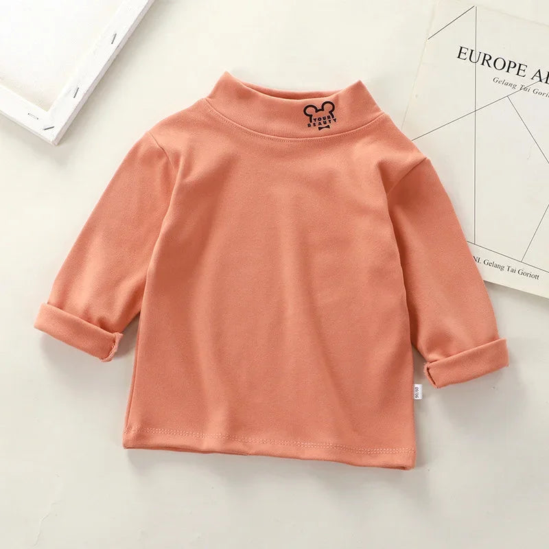 Kids' Turtleneck Shirt | Warm Long Sleeve Pullover for Boys & Girls - Dhavinci