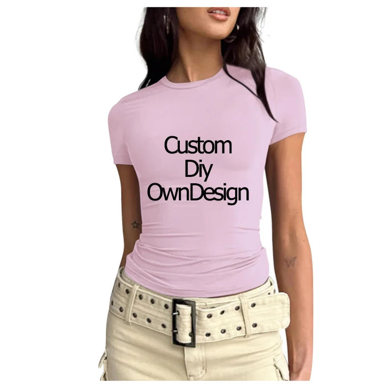 Custom Print DIY Women’s T-Shirt | Slim Fit O-Neck Casual Streetwear - Dhavinci