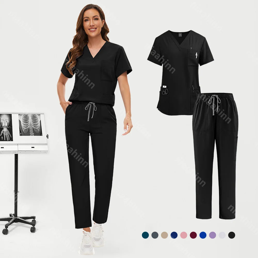 Hot Sale Nurse Scrubs Set Women Anti Wrinkle Washable Soft Hospital Uniform Medical Scrubs Women Scrubs Sets Medical Accessories - Dhavinci