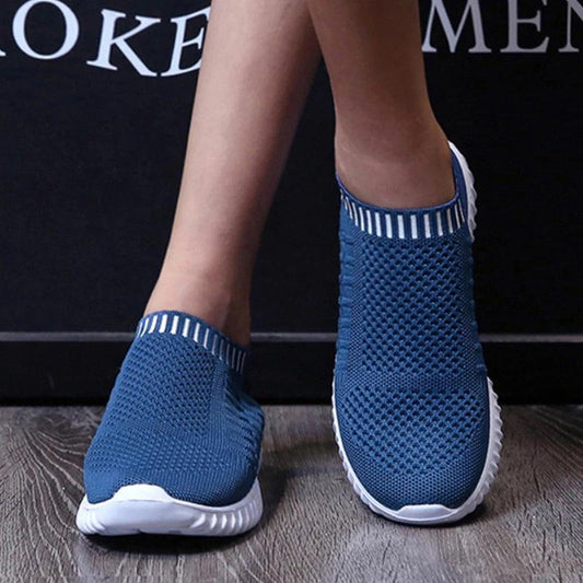 Breathable Soft Bottom Knitting Sneakers for Women | Slip-On Flats - Dhavinci