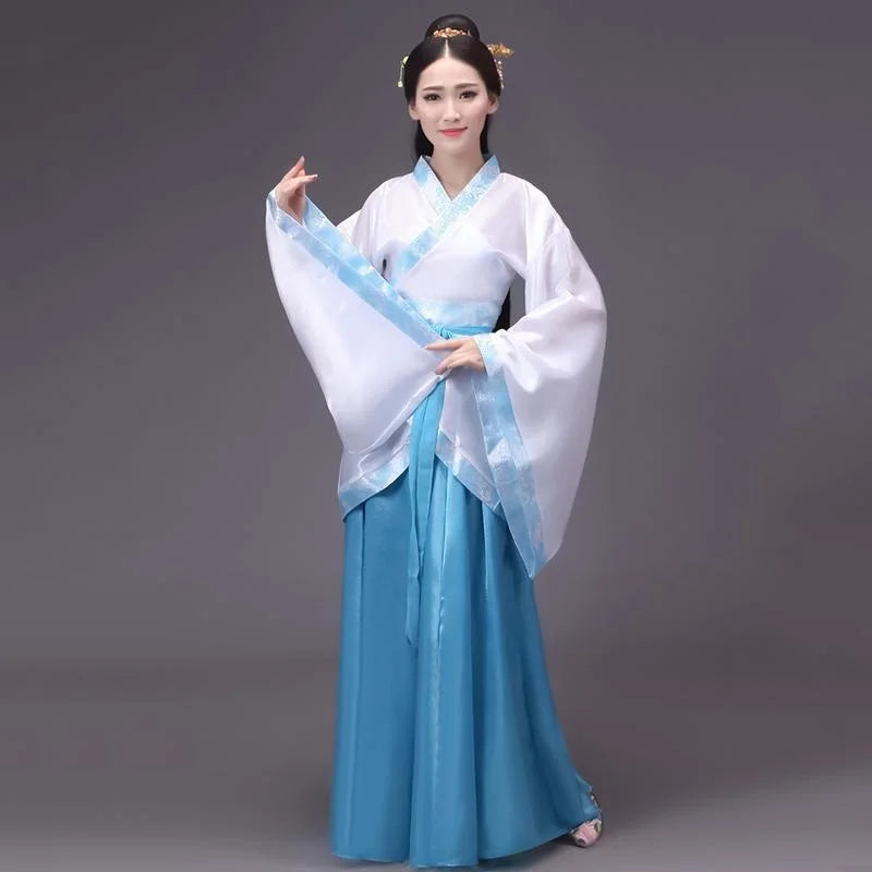 Chinese silk robe Costume Girls Women Kimono China Traditional Vintage Ethnic antique dress Dance Costume cosplay Hanfu set - Dhavinci