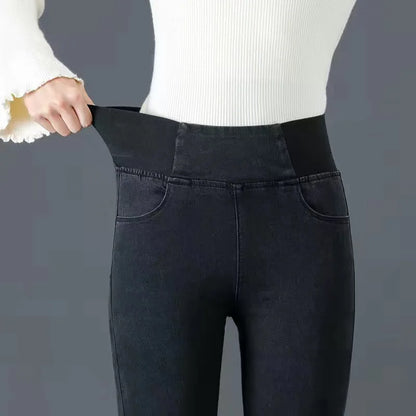 High Waist Skinny Jeans | Oversize Slim Fit Vintage Wash Denim Pants for Women - Dhavinci