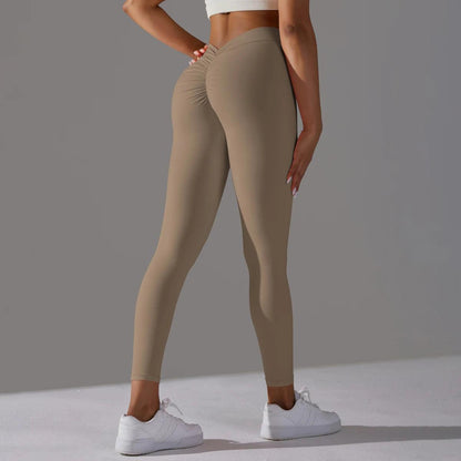 Sexy V-Waist Scrunch Butt Leggings for Women | Push-Up Fitness Yoga Pants - Dhavinci