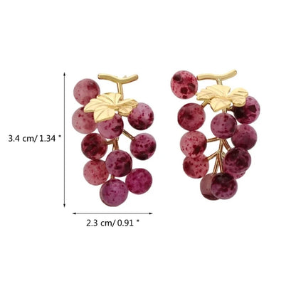 Grape Dangle Earrings | Fruit-Shaped Stylish Dangling Accessories