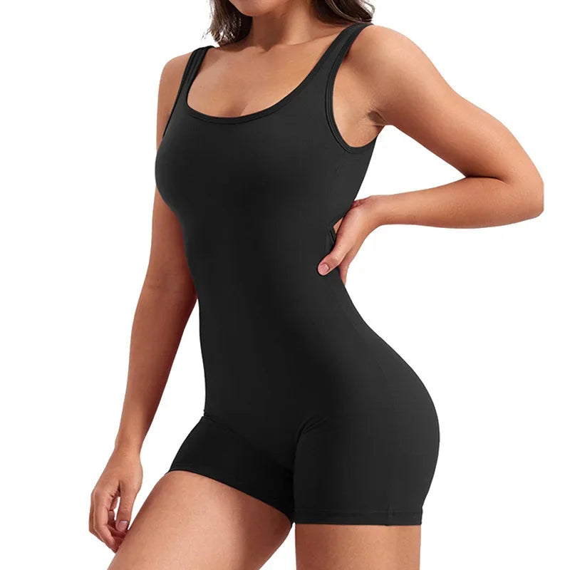 Women's Bodysuit Yoga Sport Set | High-Waist Sleeveless One-Piece Jumpsuit - Dhavinci