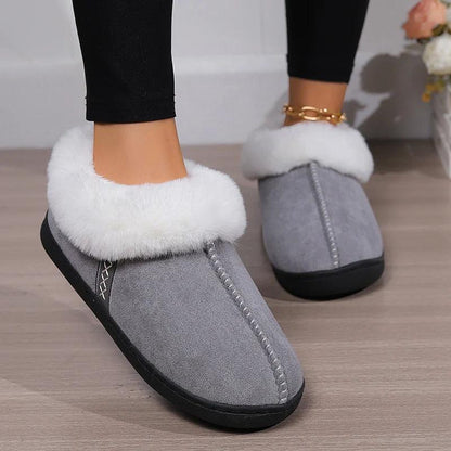 Fluffy Indoor Slippers for Women | Warm Plush Suede House Shoes - Dhavinci