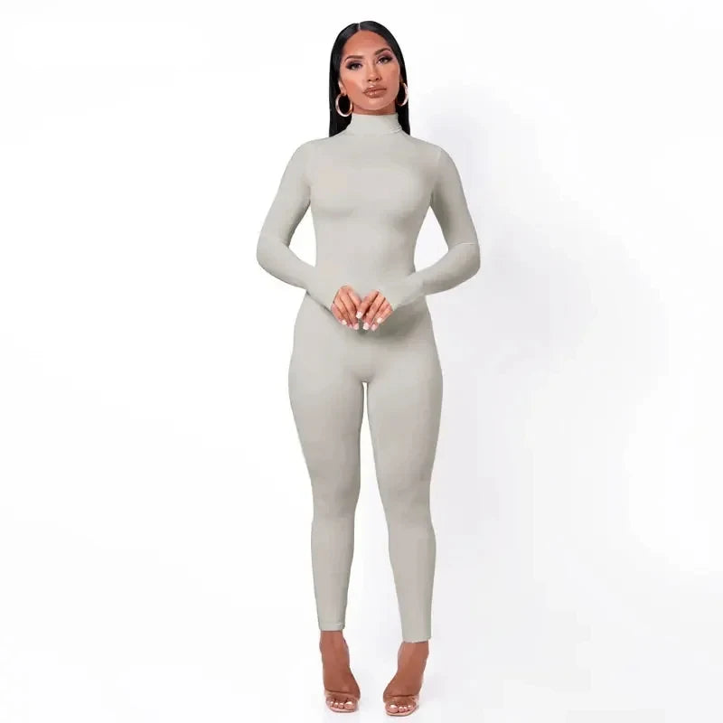 Turtleneck Skinny Jumpsuit | Women’s Stretchy One-Piece Suit