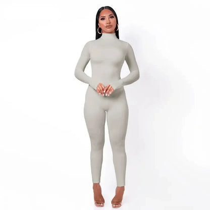 Turtleneck Skinny Jumpsuit | Women’s Stretchy One-Piece Suit