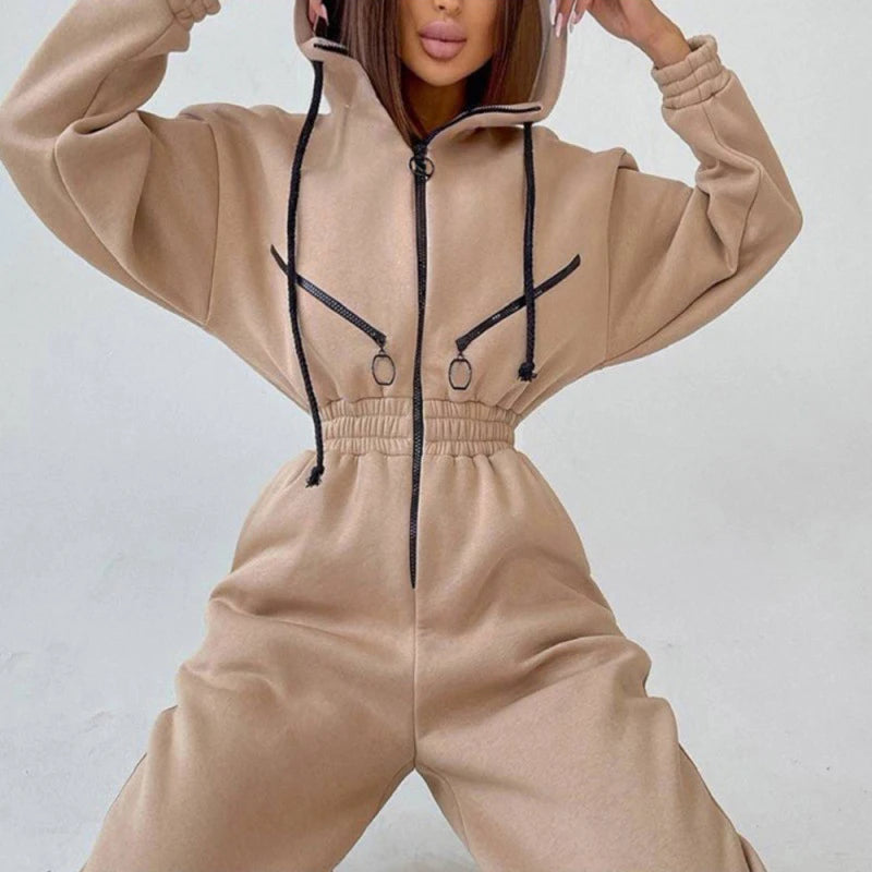 Elegant Hoodies Jumpsuit | Women’s Winter Warm Tracksuit