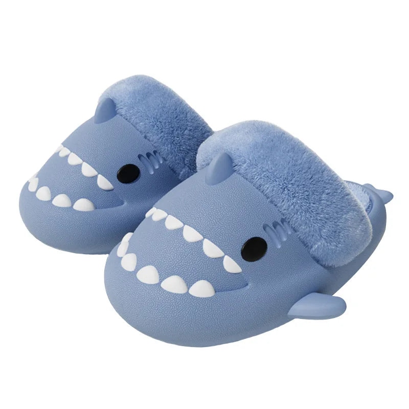 Comwarm Shark Plush Slippers | Warm Non-Slip Cartoon Cotton Shoes - Dhavinci