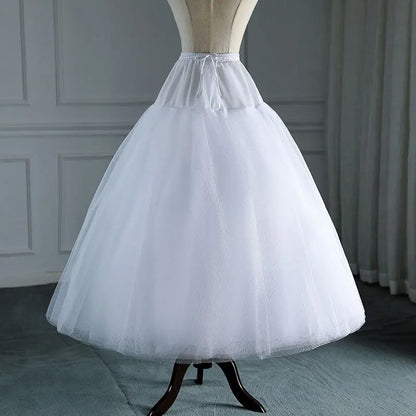 White Tulle Petticoat for A Line Style Wedding Dress 4-8 Layers No Hoops Bridal Wedding Accessories Long Petticoats Underskirt - Dhavinci