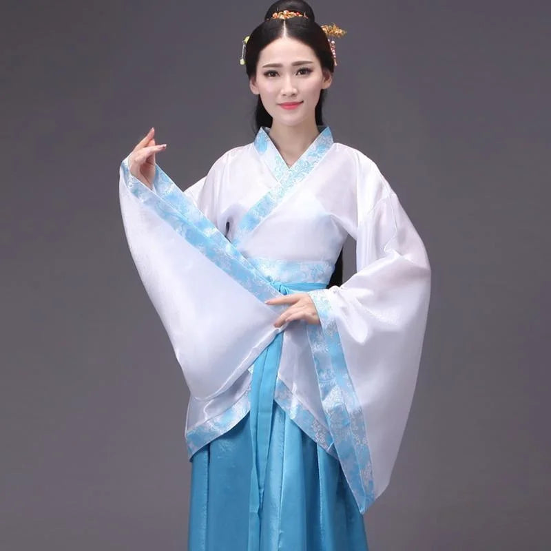 Chinese silk robe Costume Girls Women Kimono China Traditional Vintage Ethnic antique dress Dance Costume cosplay Hanfu set - Dhavinci