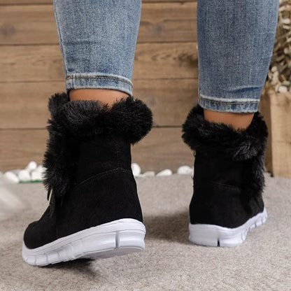 Thick Plush Ankle Boots for Women | Faux Fur Winter Snow Boots - Dhavinci