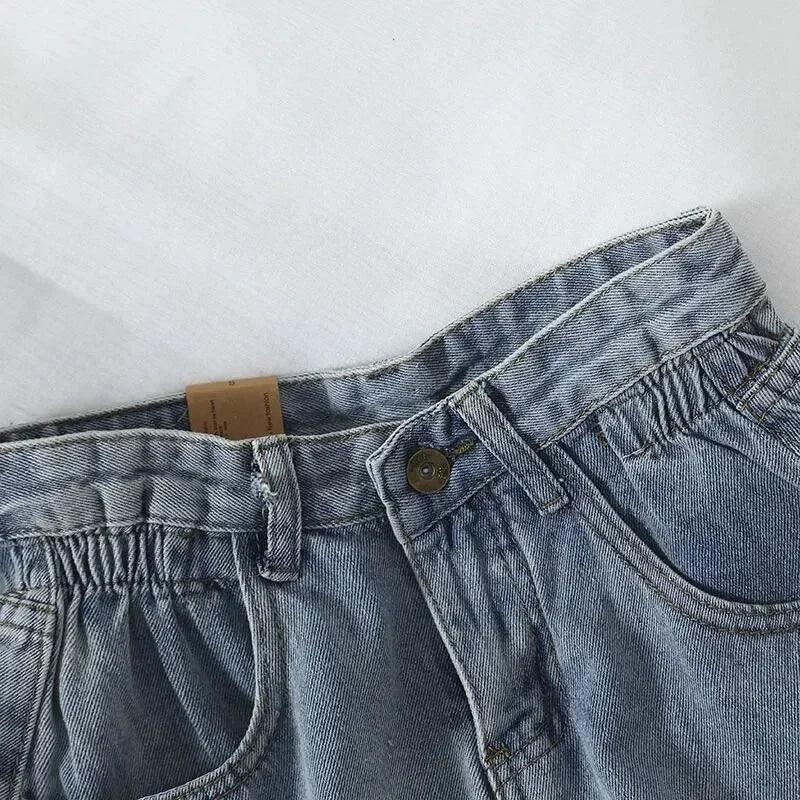 Korean Retro High-Waist Loose Denim Shorts for Women | Summer Casual Hot Pants - Dhavinci