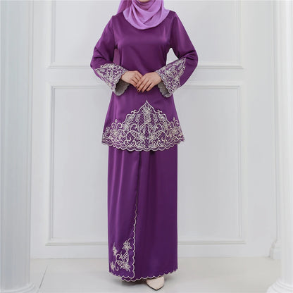 2PCS Muslim Women’s Set | Elegant Dubai Long Sleeve Top & Skirt - Dhavinci