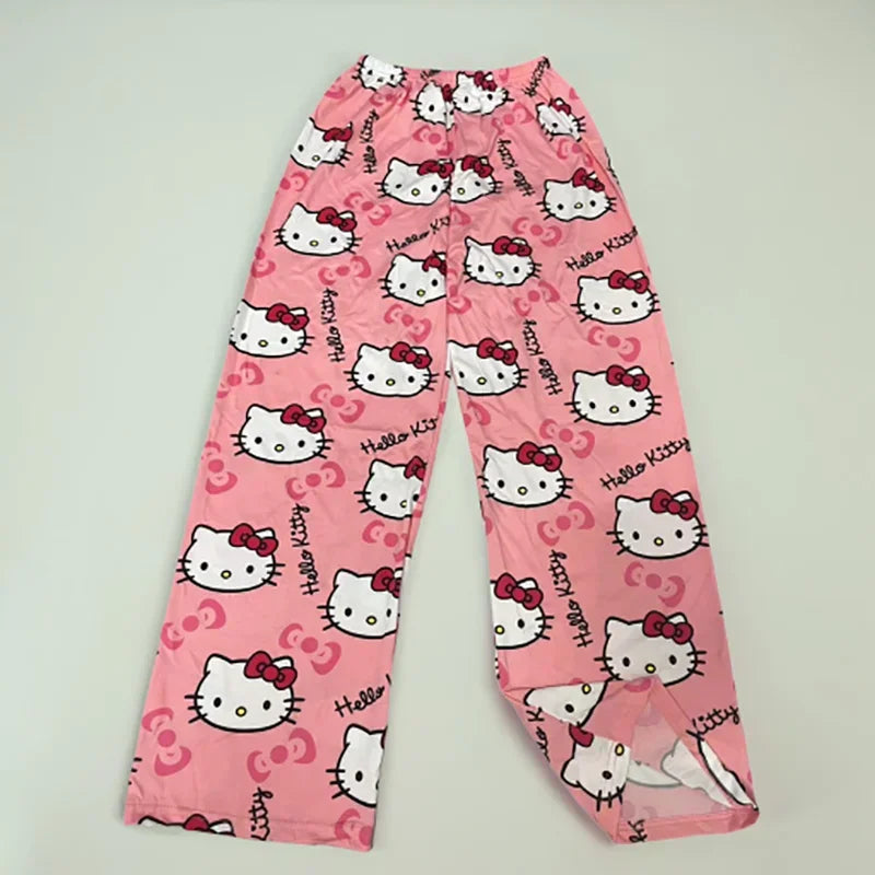 Hello Kitty Cotton Loose Summer Style Ladies Pajama Pants Pyjama Trousers Women Men Cartoon Sleep Bottoms Lounge Wear Girl Sleep - Dhavinci