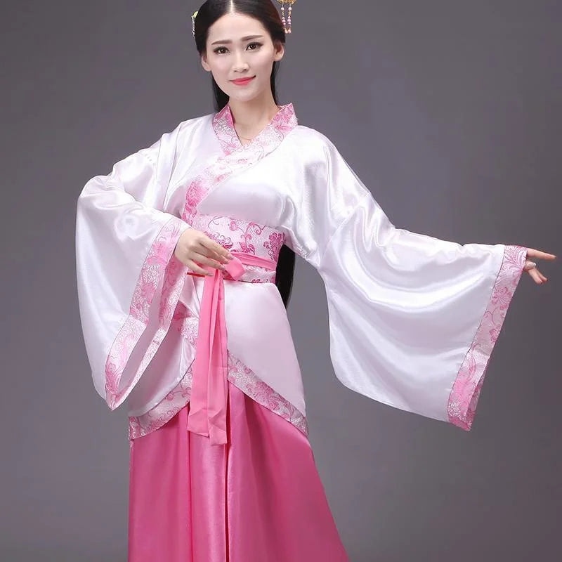 Chinese silk robe Costume Girls Women Kimono China Traditional Vintage Ethnic antique dress Dance Costume cosplay Hanfu set - Dhavinci