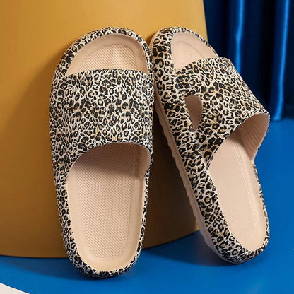 Leopard Platform Slippers for Women | Non-Slip Summer Sandals - Dhavinci