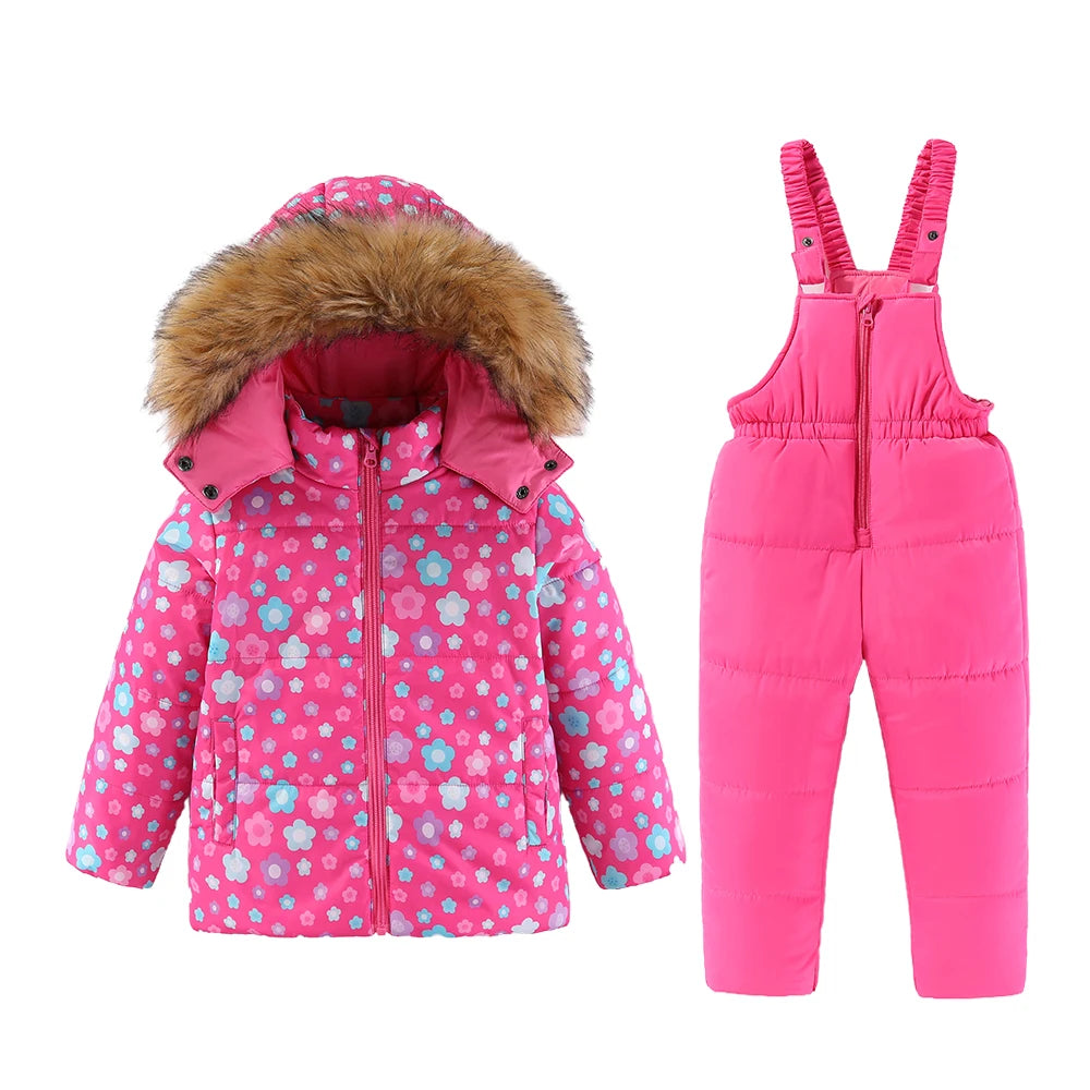 Kids Ski Suit for Girls | Warm Hooded Snowboard Coat - Dhavinci