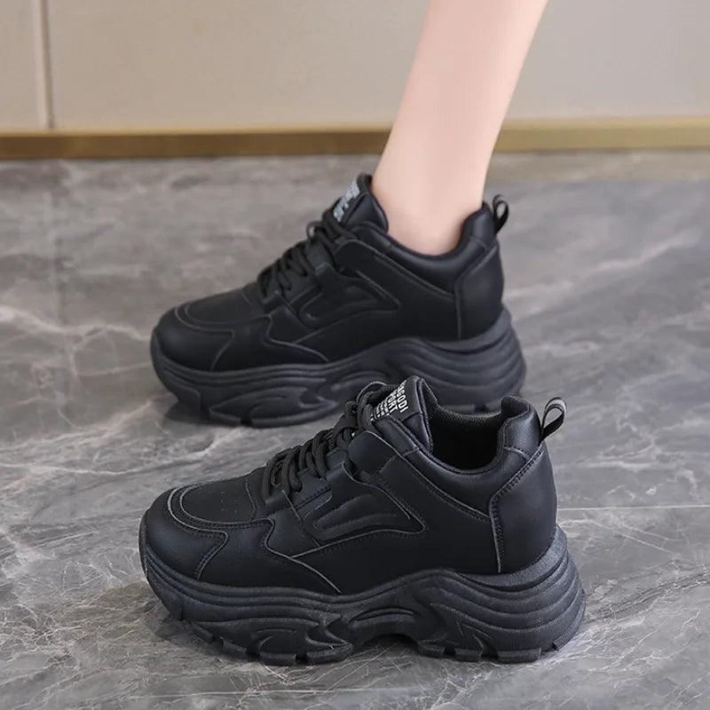 Winter Platform Sneakers for Women - Lace-Up Non-Slip Sports Shoes - Dhavinci