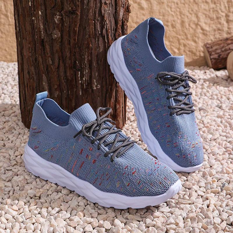 Breathable Knitted Sneakers | Women’s Slip-On Casual Shoes - Dhavinci