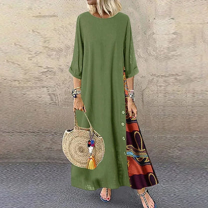 Fashion Loose Maxi Dress Women Ethnic Style Boho Long Dresses Vestidos Casual Summer Vintage Thin Woman Clothes Robe Femme - Dhavinci