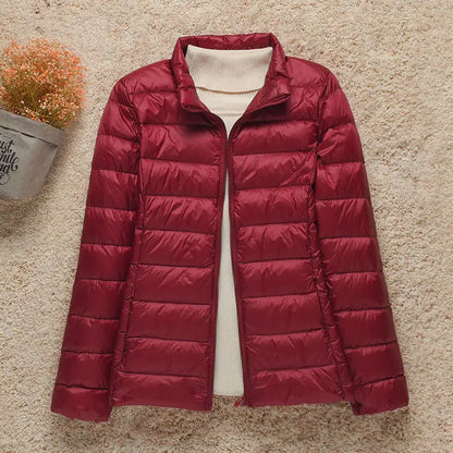 2025 Slim White Duck Down Jacket | Windproof Women’s Winter Coat