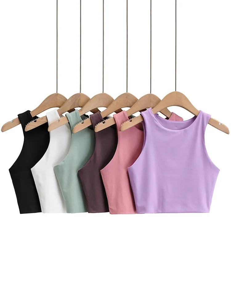 Stylish O-Neck Slim-Fit Sleeveless Summer Tank Top - Dhavinci