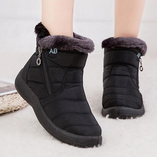 Thick Plush Snow Boots - Waterproof Winter Ankle Boots for Women - Dhavinci