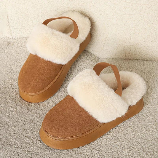 Faux Fur Warm Home Slippers for Women | Winter Non-Slip Plush Slides - Dhavinci