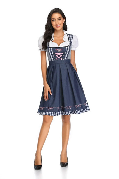 Women's Oktoberfest Dirndl Costume | Traditional Bavarian Beer Girl Dress - Dhavinci