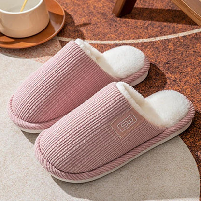 Couple Home Plush Slippers for Women | Closed Toe Casual Winter Slippers - Dhavinci