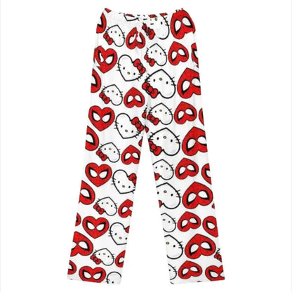 Hello Kitty Spider-man Cotton Loose Ladies Pajama Pants Pyjama Trousers Women Men Cartoon Sleep Bottoms Lounge Wear Girl Sleep - Dhavinci