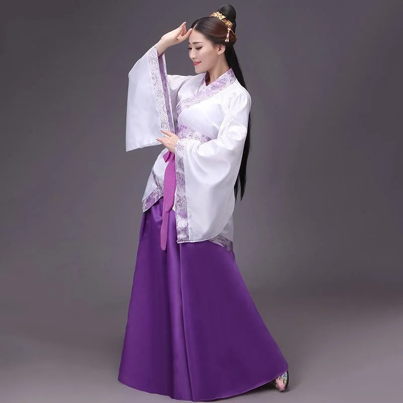 Chinese silk robe Costume Girls Women Kimono China Traditional Vintage Ethnic antique dress Dance Costume cosplay Hanfu set - Dhavinci