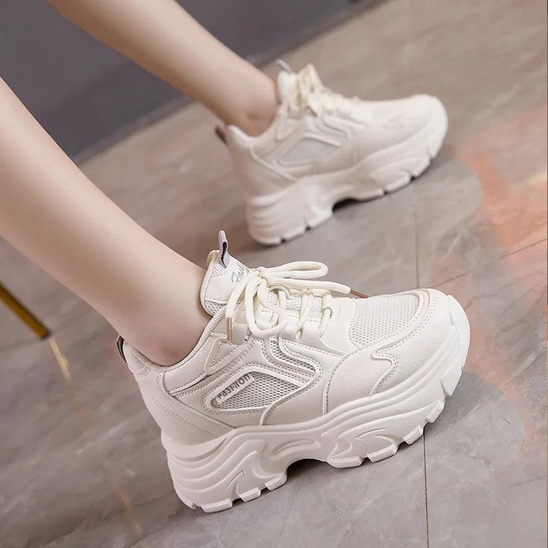 Chunky Platform Sneakers for Women | Breathable Mesh Autumn Sports Shoes - Dhavinci