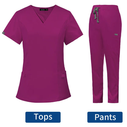 Short Sleeved Hospital Doctor Uniforms Spa Uniforms Dental Clinic Medical Scrubs Suits Pet Grooming Veterinary Nurse Accessories - Dhavinci