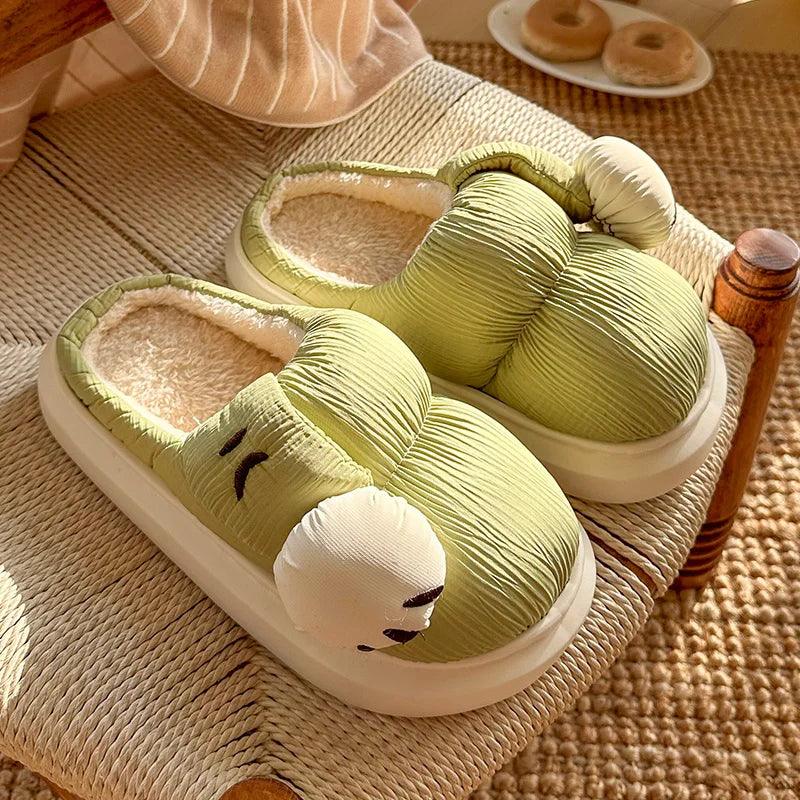 Fashion Winter Slippers for Women | Soft Sole Non-Slip Cotton Slides - Dhavinci