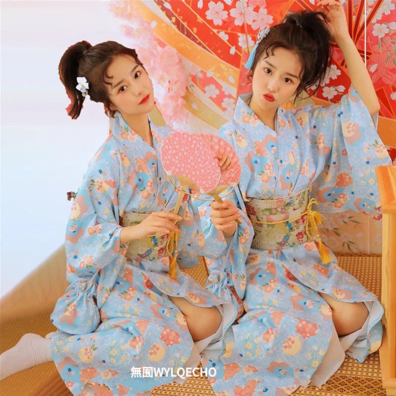 Kimono Women Japanese Traditional Yukata Haori Kimonos Cosplay Blouse Gown Female Summer Fashion Photography Clothes Party Dress - Dhavinci