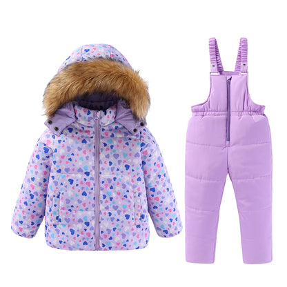 Kids Ski Suit for Girls | Warm Hooded Snowboard Coat - Dhavinci