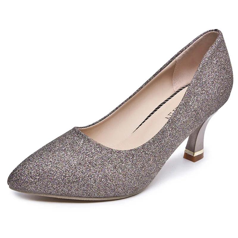 Bling Sequins Wedding Shoes for Women - Sexy Pointed Toe Heels - Dhavinci