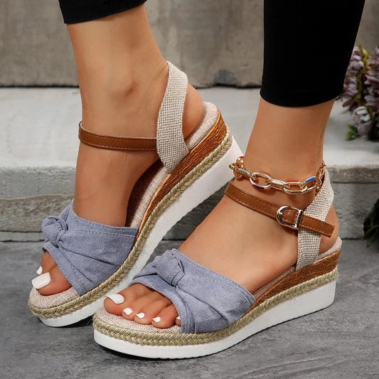 Summer Mix Color Platform Sandals for Women - Espadrille Wedge Heels - Dhavinci