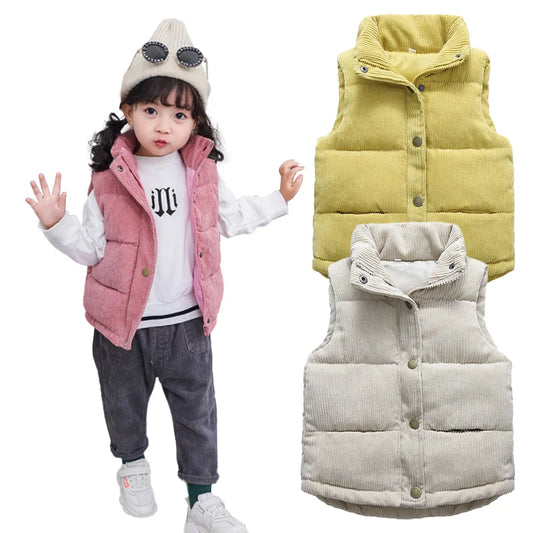 Children's Autumn Winter Warm Vest | Corduroy Waistcoat for Girls & Boys - Dhavinci