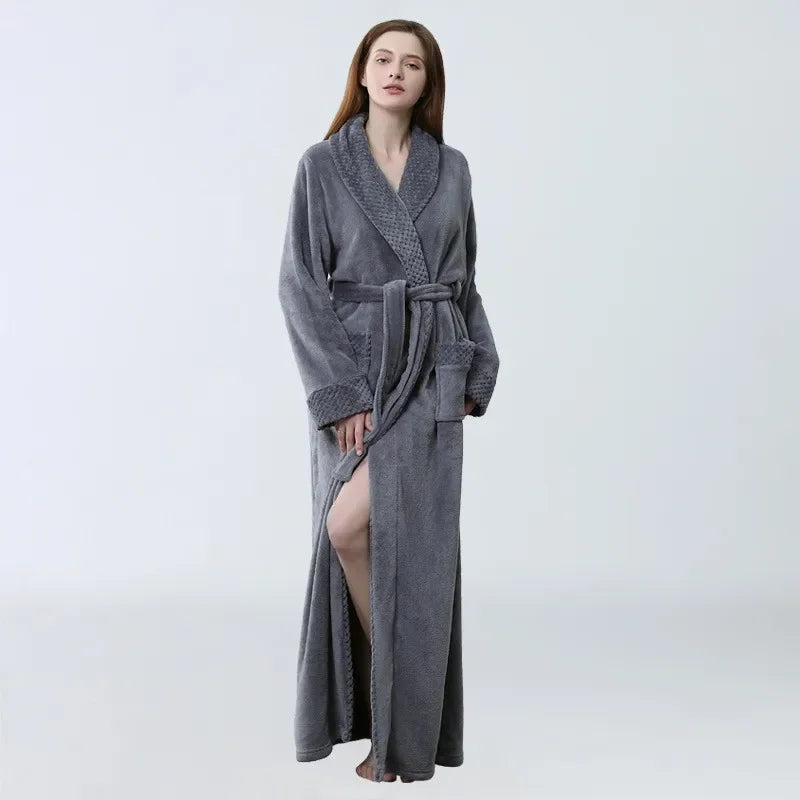 Cozy Women's Pajamas | Thickened Yukata Nightgown & Bathrobe - Dhavinci