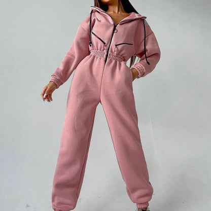 Elegant Hoodies Jumpsuit | Women’s Winter Warm Tracksuit